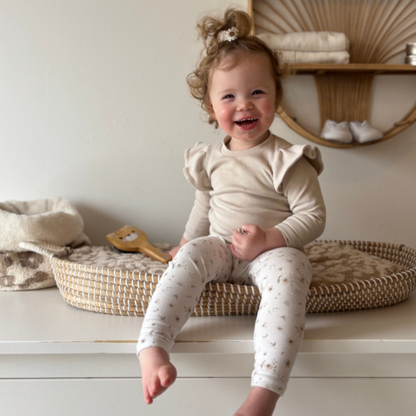 SALE - Floral Beige Pants