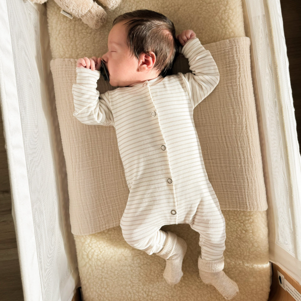 Boxpakje babyrib beige stripes