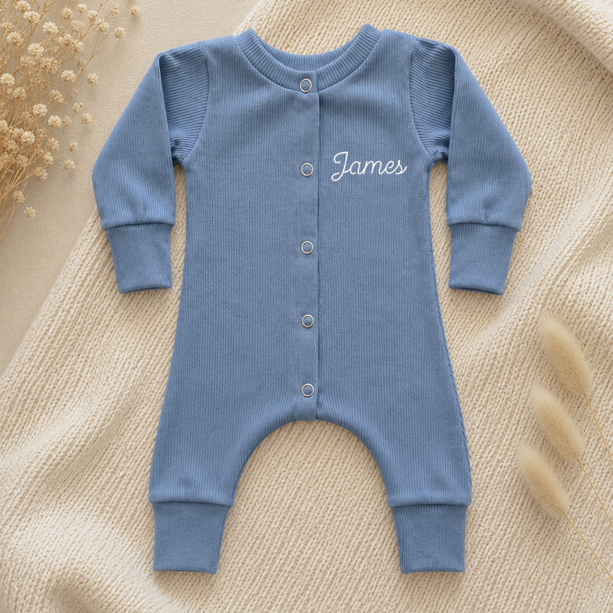 Boxpakje | BabyRib Jeans Blauw + Naam