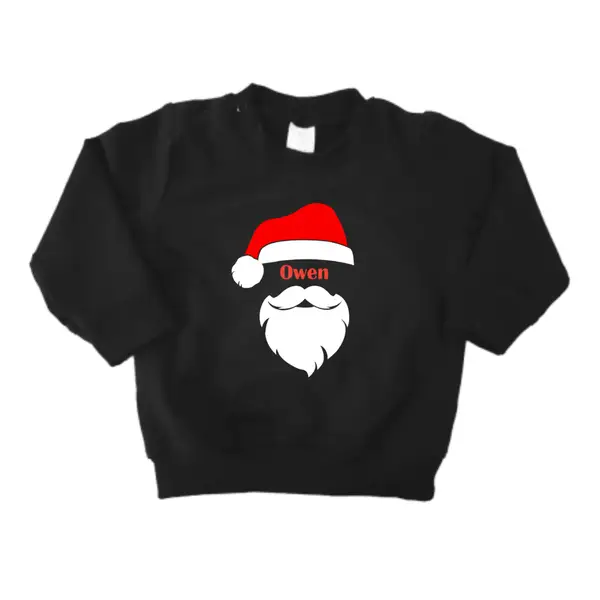 Sweater Kerst Naam Kerstman Zwart