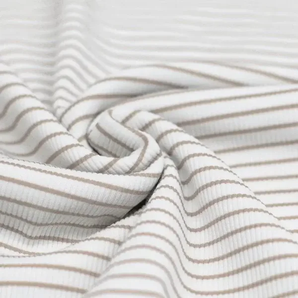 Shirt BabyRib Beige Stripes | Ruffle optioneel.
