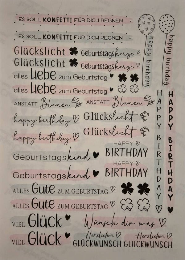 Bedruckte Kerzen 'Geburtstag'