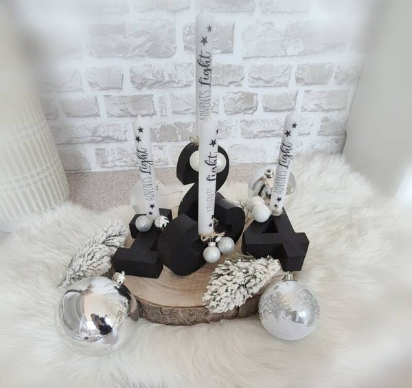 Adventszahlen 1-4 'schwarz'