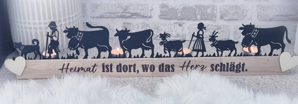 Aufsteller 'Scherenschnitt-Alpaufzug'