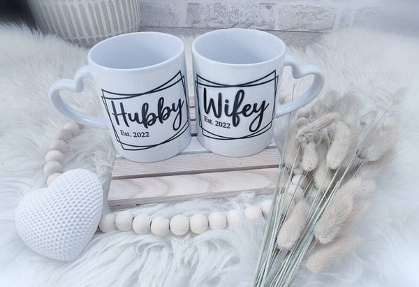 Tassen-Set 'Hubby & Wifey'
