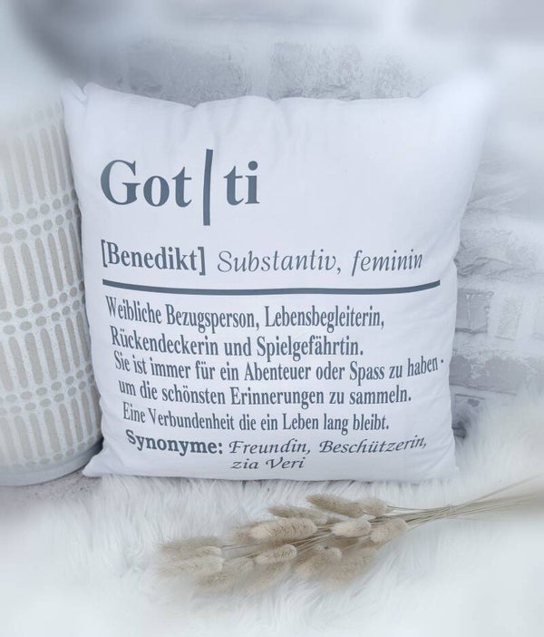 Deko-Kissen 'Gotti/Götti'