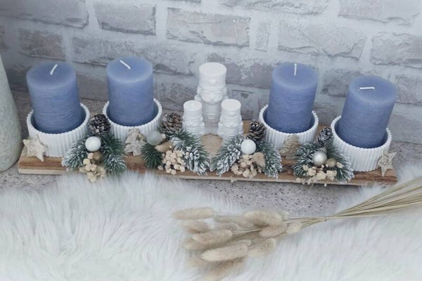 Adventsbrett "Nussknackerliebe in Taubenblau" 🤍💙