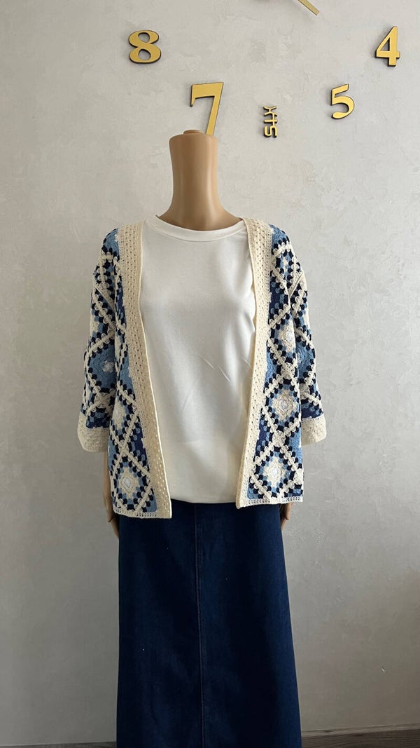 Gilet crochet long