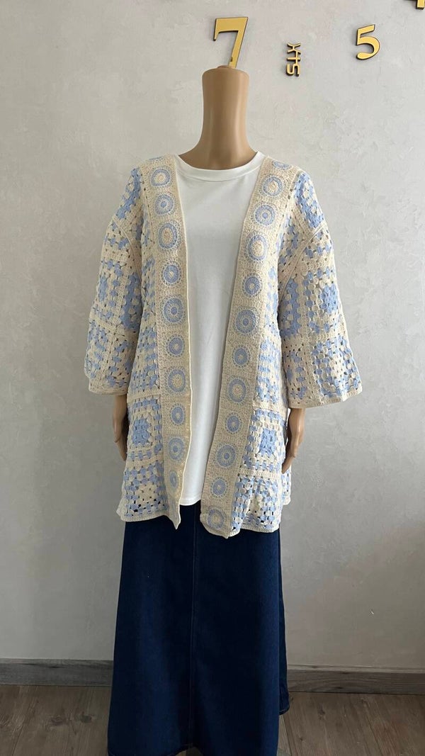 Gilet crochet long
