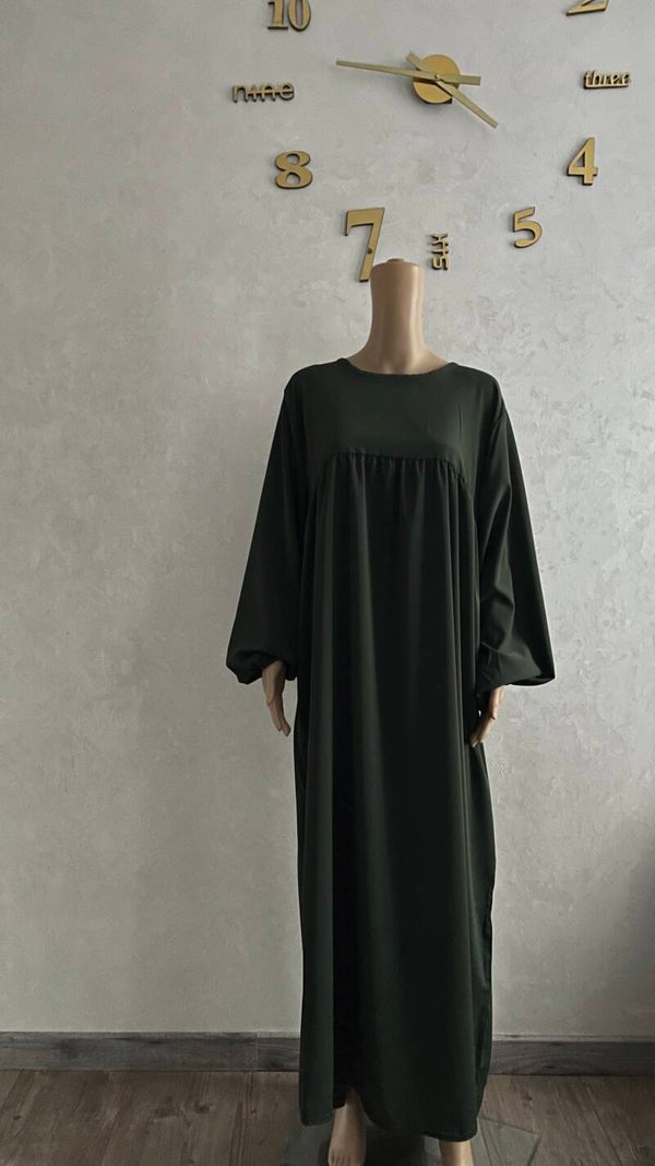 Abaya manche ballon soie de médine