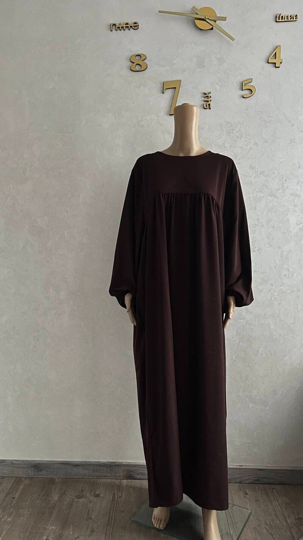 Abaya manche ballon soie de médine