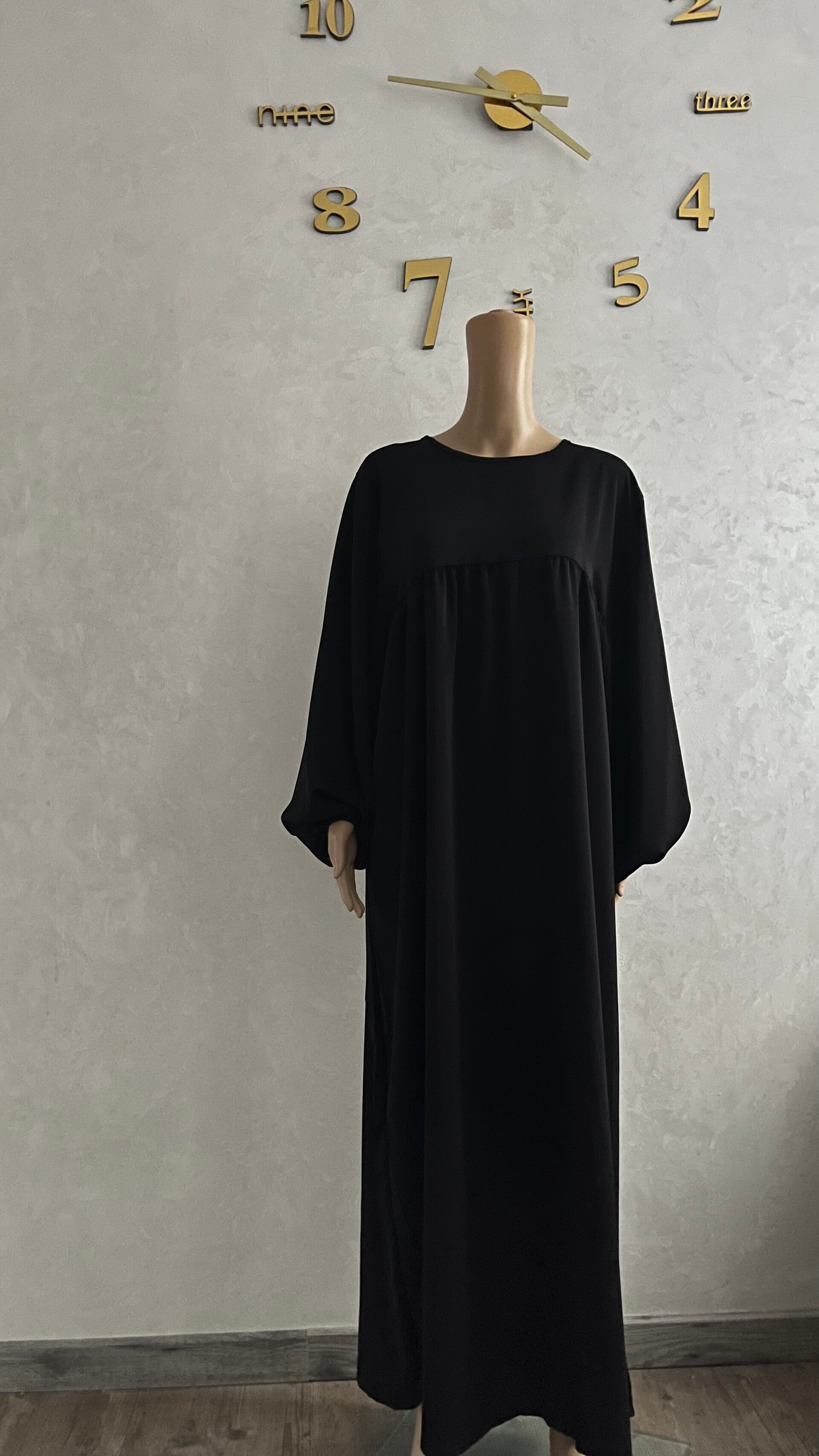 Abaya manche ballon soie de médine