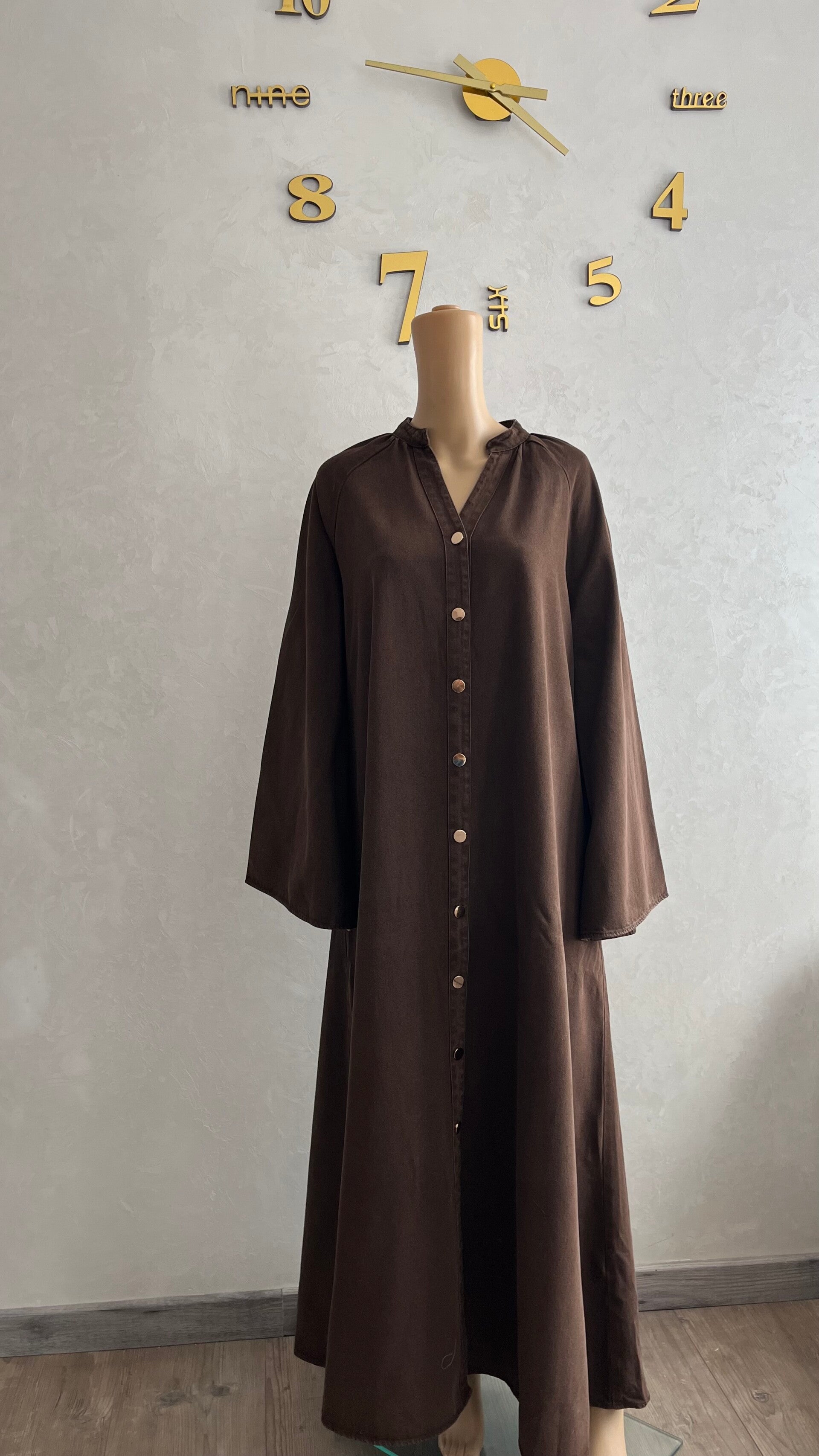 Robe longue en jeans évasée