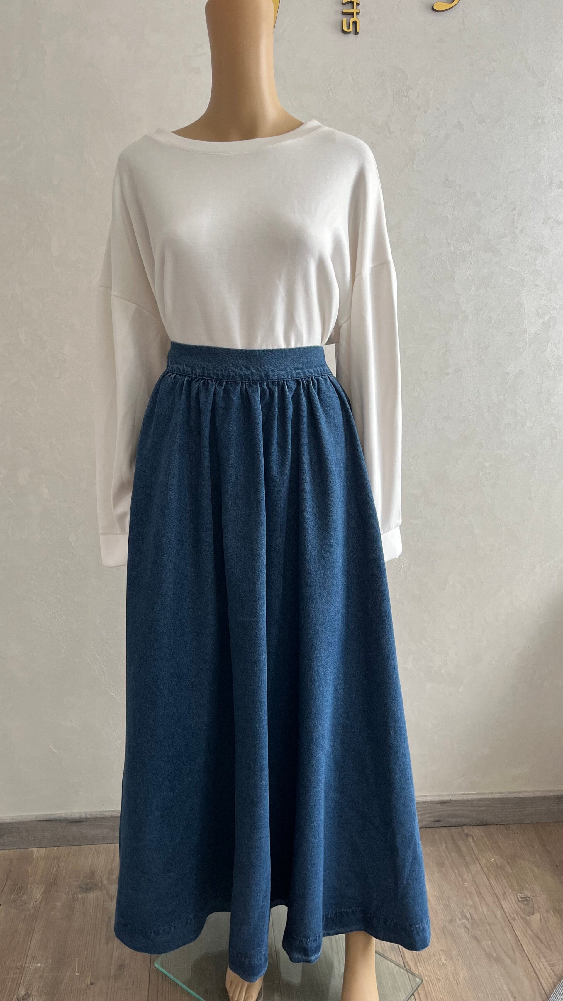 Jupe en jeans évasée