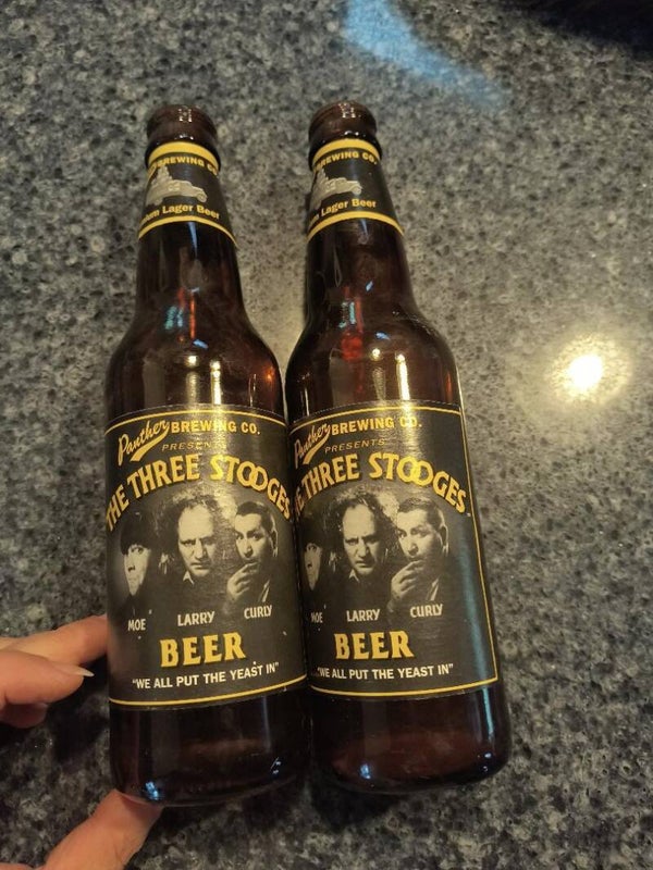 Set of two -Three Stooges Bottles
