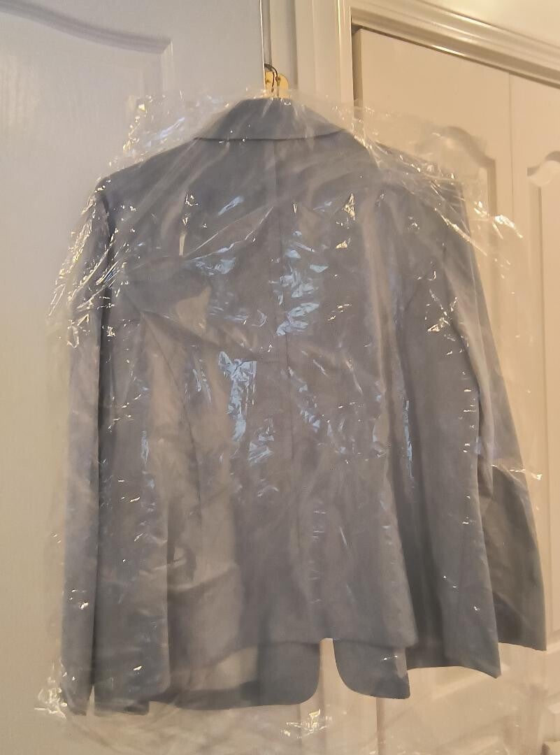 Smoke blue suede tank and jacket set- Size 18