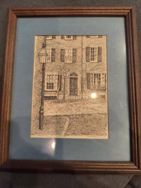 Artwork from Artist Clark M. Goff- 1978 Pen & Ink of Boston, Ma.