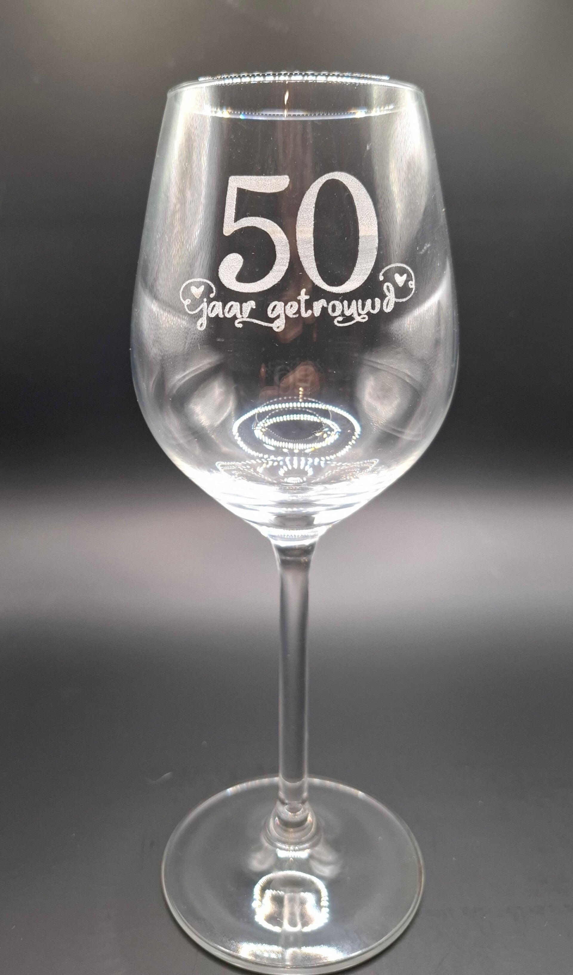Wijnglas 50 jaar getrouwd