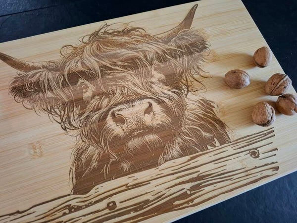 Serveerplank Schotse Hooglander 45 cm