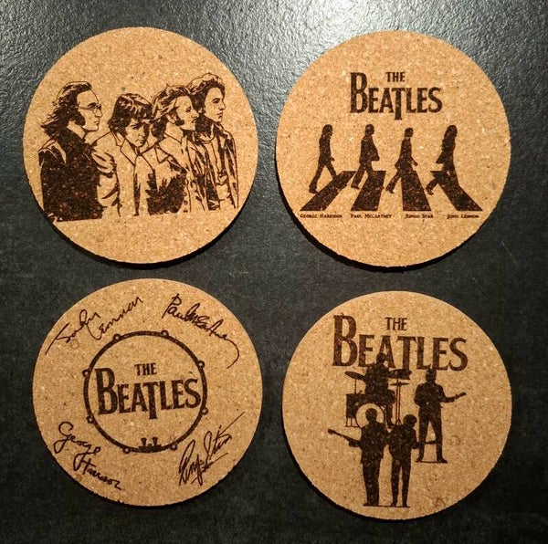 Set van 4 The Beatles onderzetters