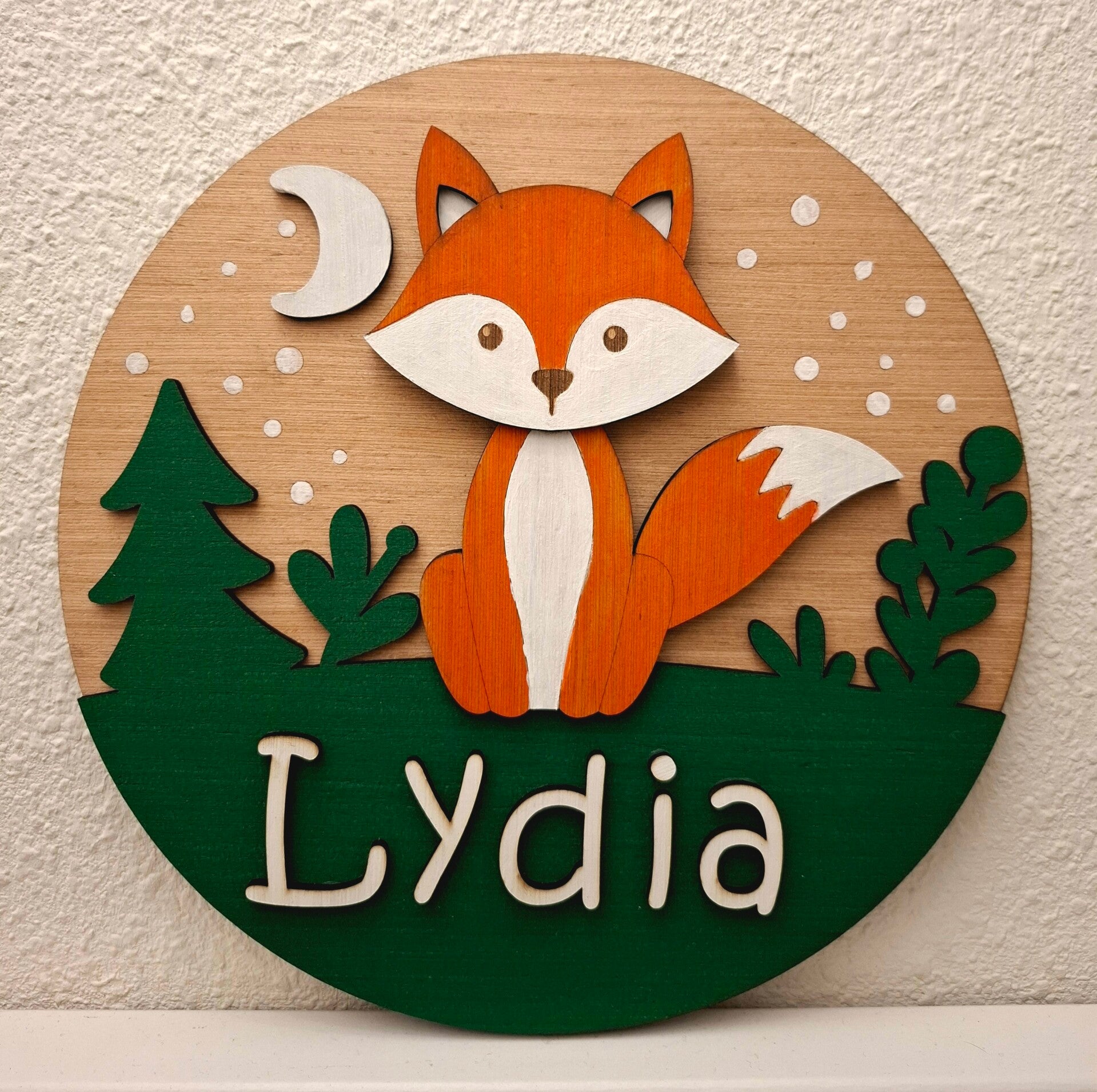 Naambord Vos diameter 25 cm