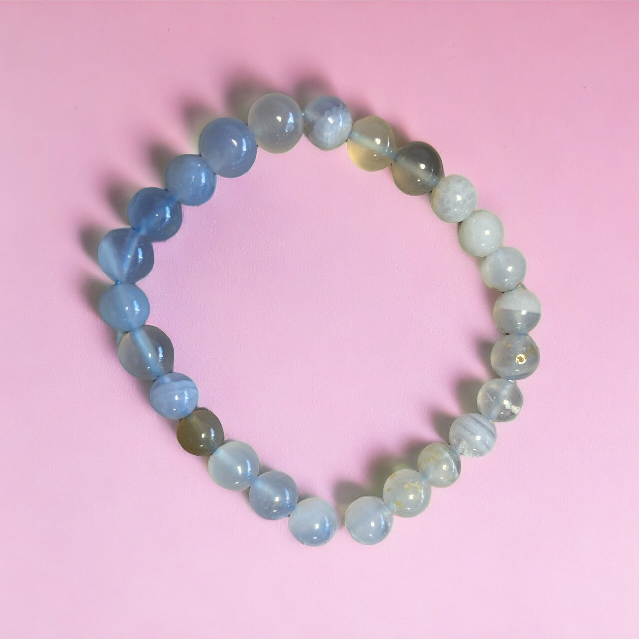 Bracelet Calcédoine Bleue (Taille Enfant) 6mm