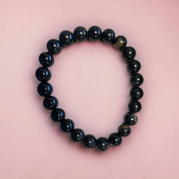 Bracelet Tourmaline Noire avec Quartz 8mm