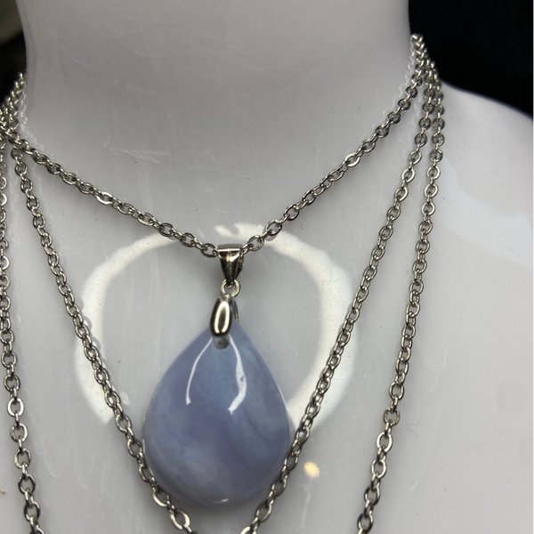 Pendentif Calcédoine Bleue 2