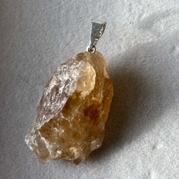 Pendentif Véritable Citrine Naturelle brute 4