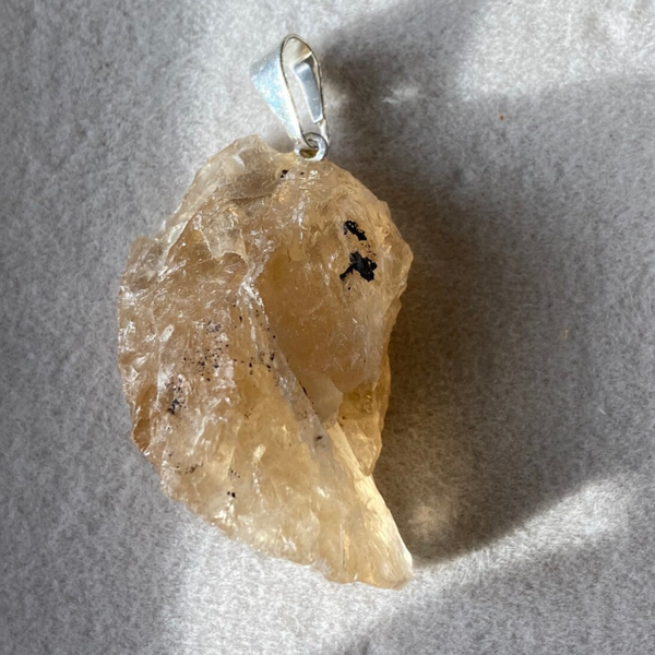 Pendentif Véritable Citrine Naturelle brute 2