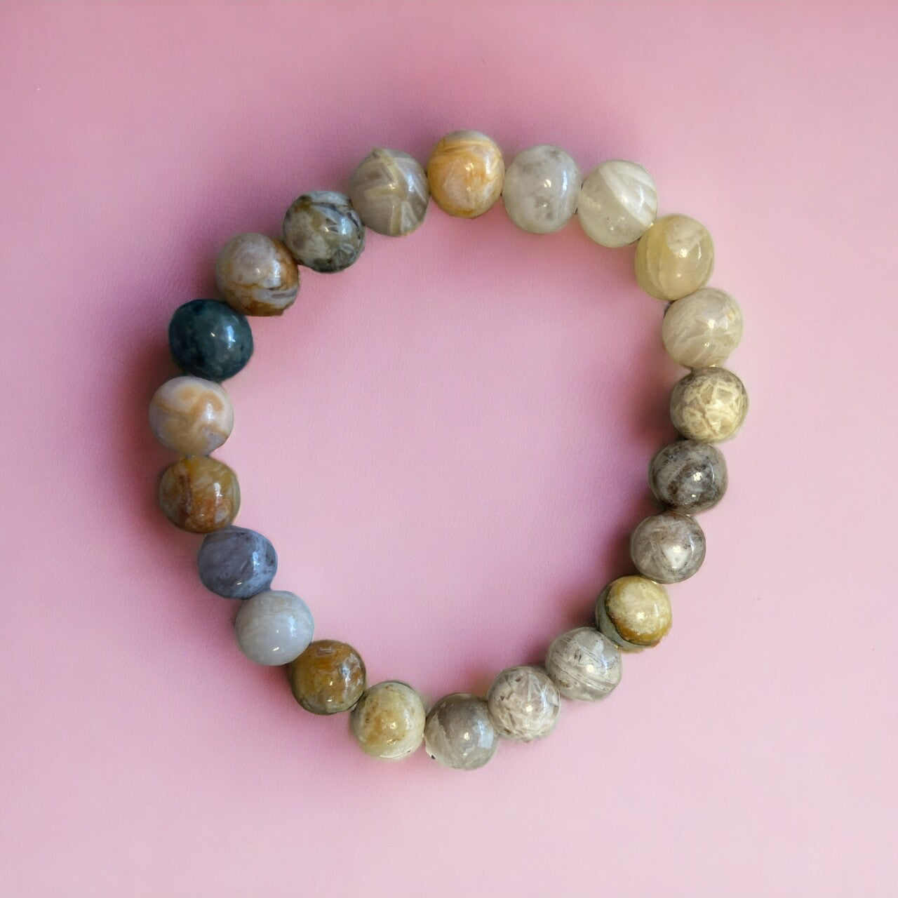 Bracelet Agate Plume 8mm
