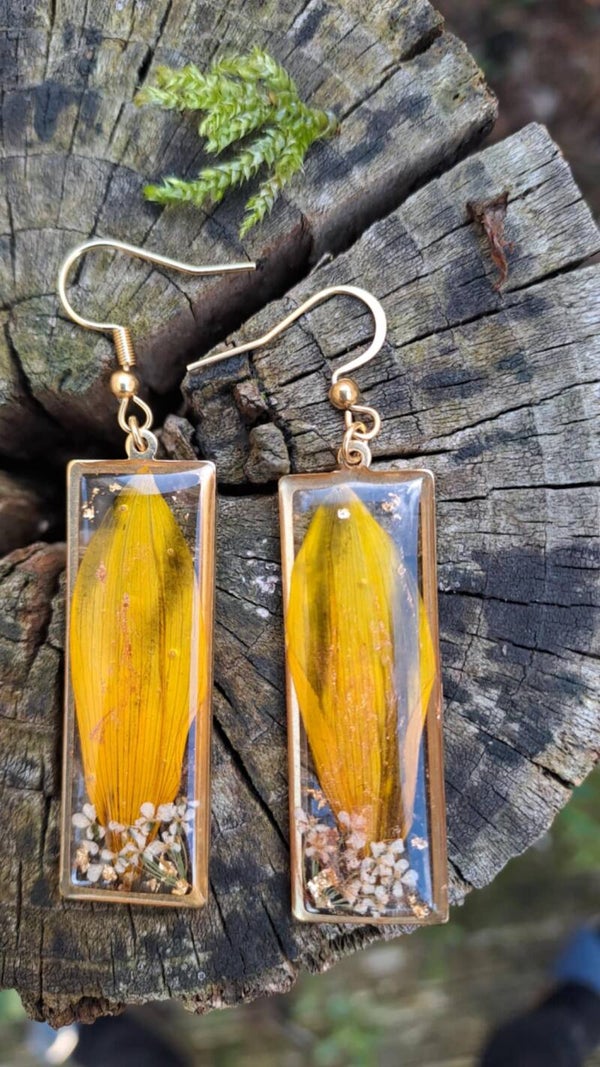 Boucles d'oreilles rectangulaires- acier inoxydable