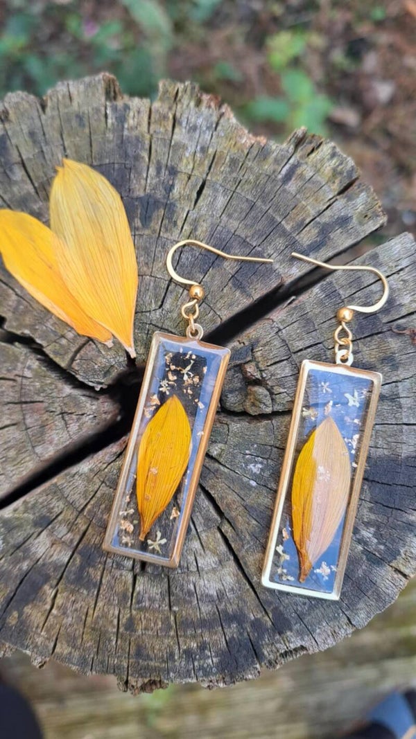 Boucles d'oreilles Tournesol acier inoxydable