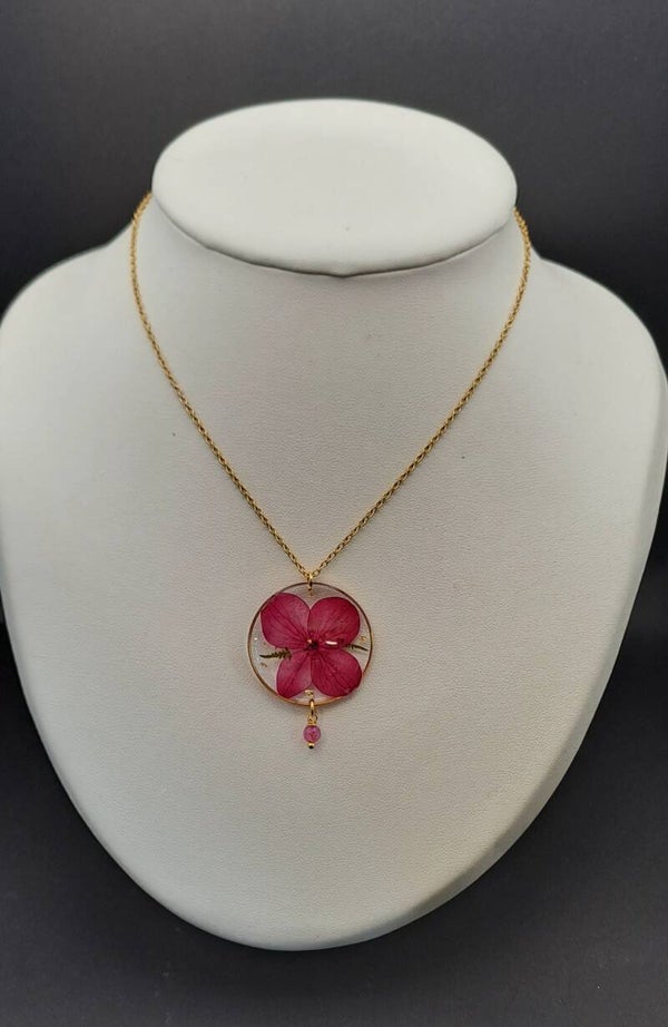 Pendentif  fleur hortensia