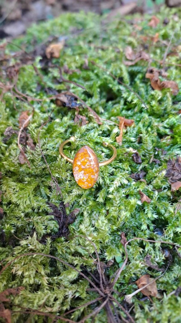 Bague dorée en acier inoxydable- Collection automne