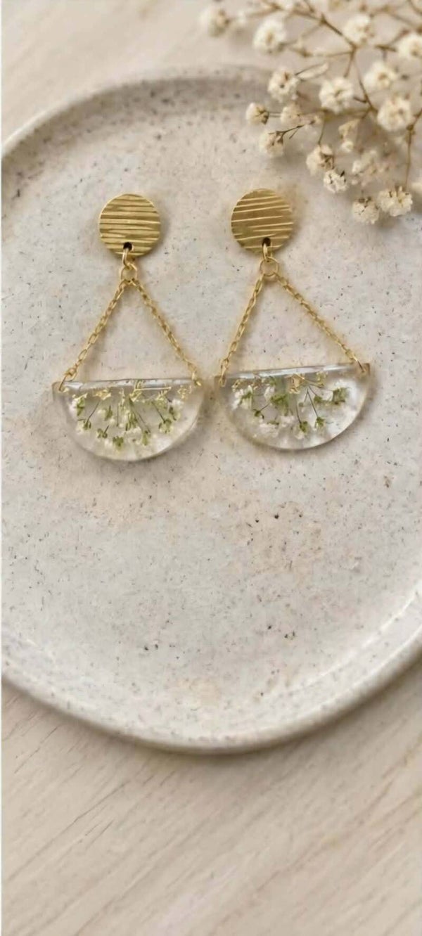 🌿Boucle d’oreille demie lune🌿