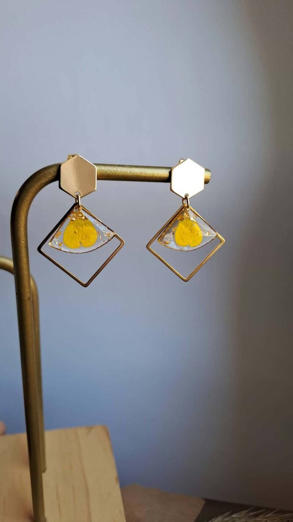 🌼Boucles d’oreilles fleurs de Boutons d’or🌼