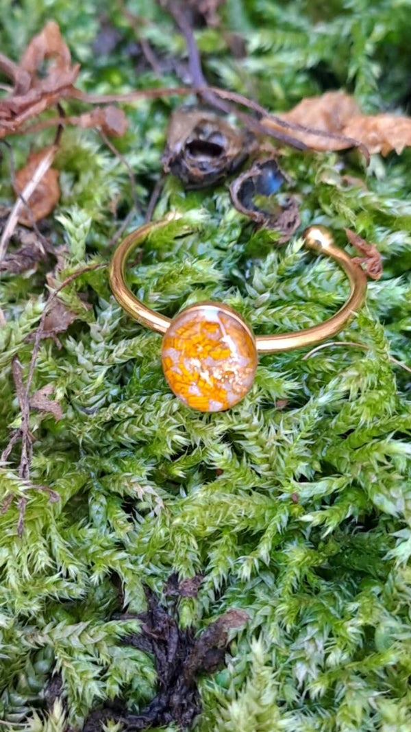 Bague dorée en acier inoxydable - Collection Automne
