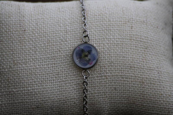 Bracelet médaillon chaine argentée