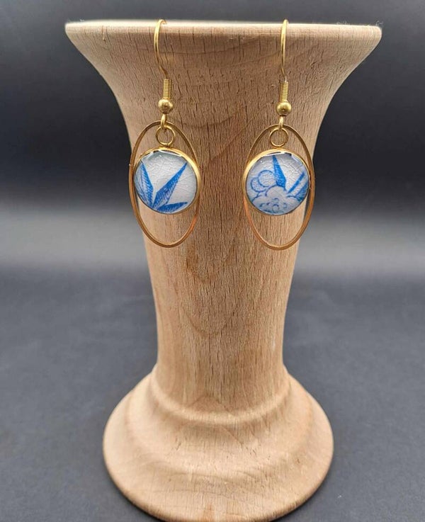 Boucles d'oreilles bleues