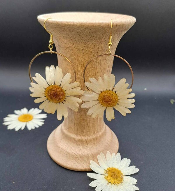 Boucles d'oreilles marguerites