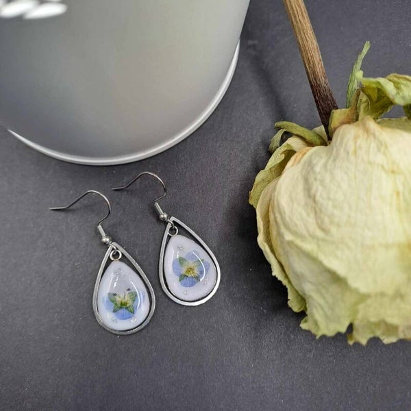 Boucles d'oreilles fleurs de Véroniques