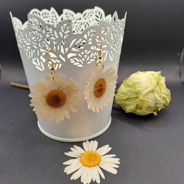 Boucles d'oreilles fleurs de Marguerites