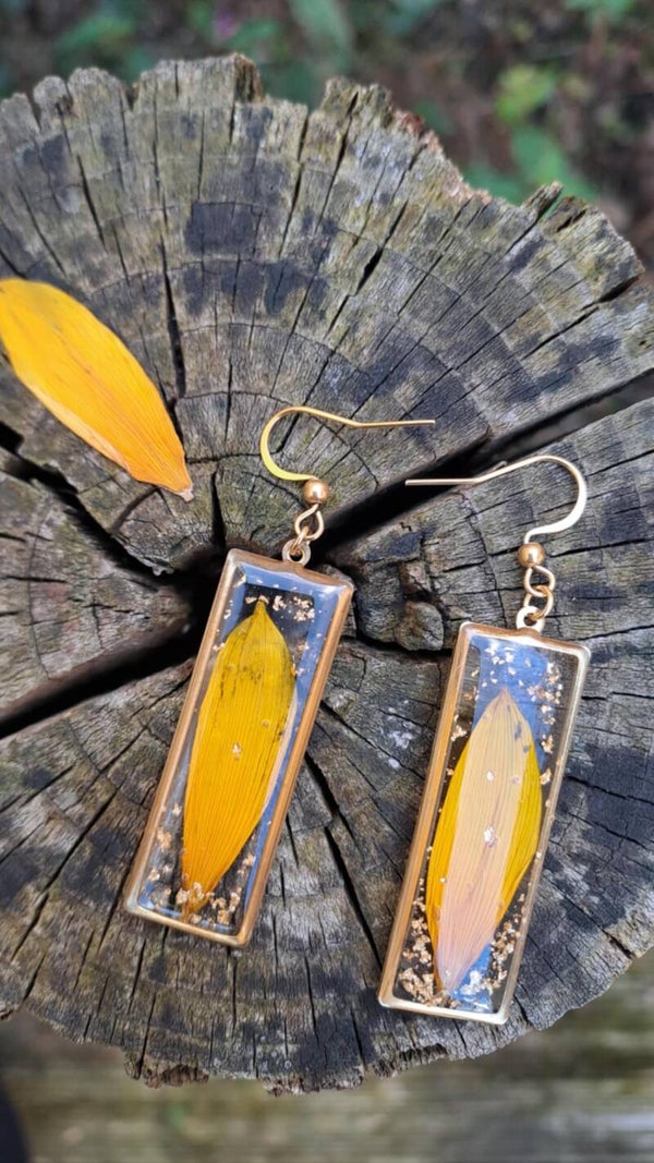 Boucles d'oreilles fleurs de Tournesol acier inoxydable
