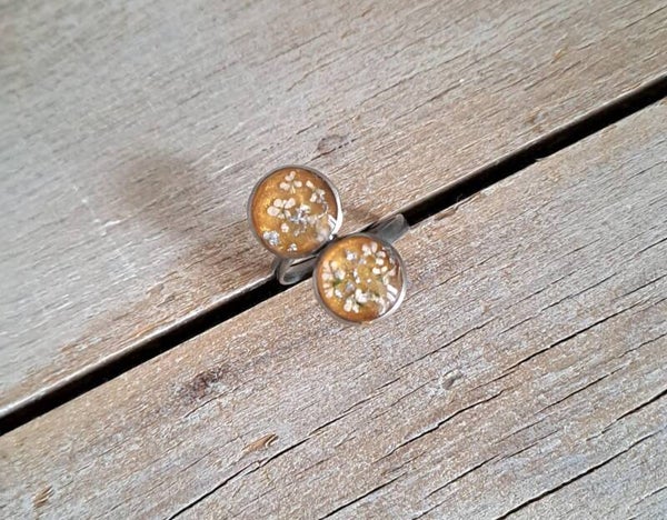 Bague fleur de carotte sauvage - argenté