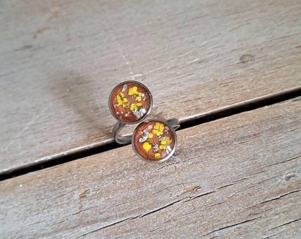 Bague fleur de carotte sauvage - argenté