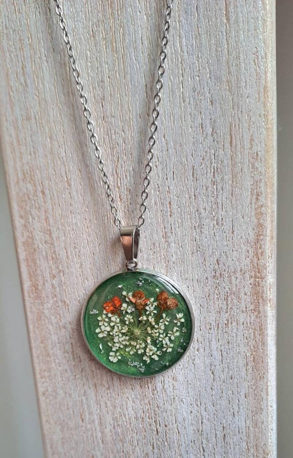 Collier fleur de carotte sauvage - Argenté