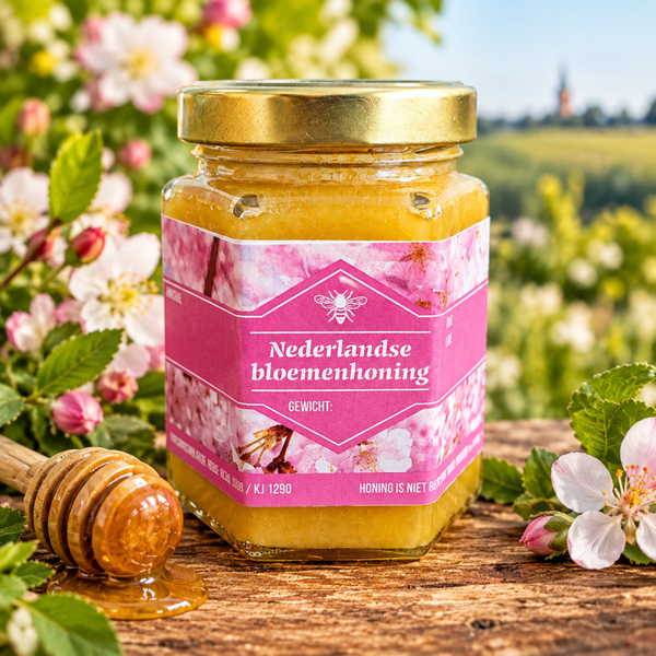Schier Goud – rauwe appelbloesemhoning uut Grunn