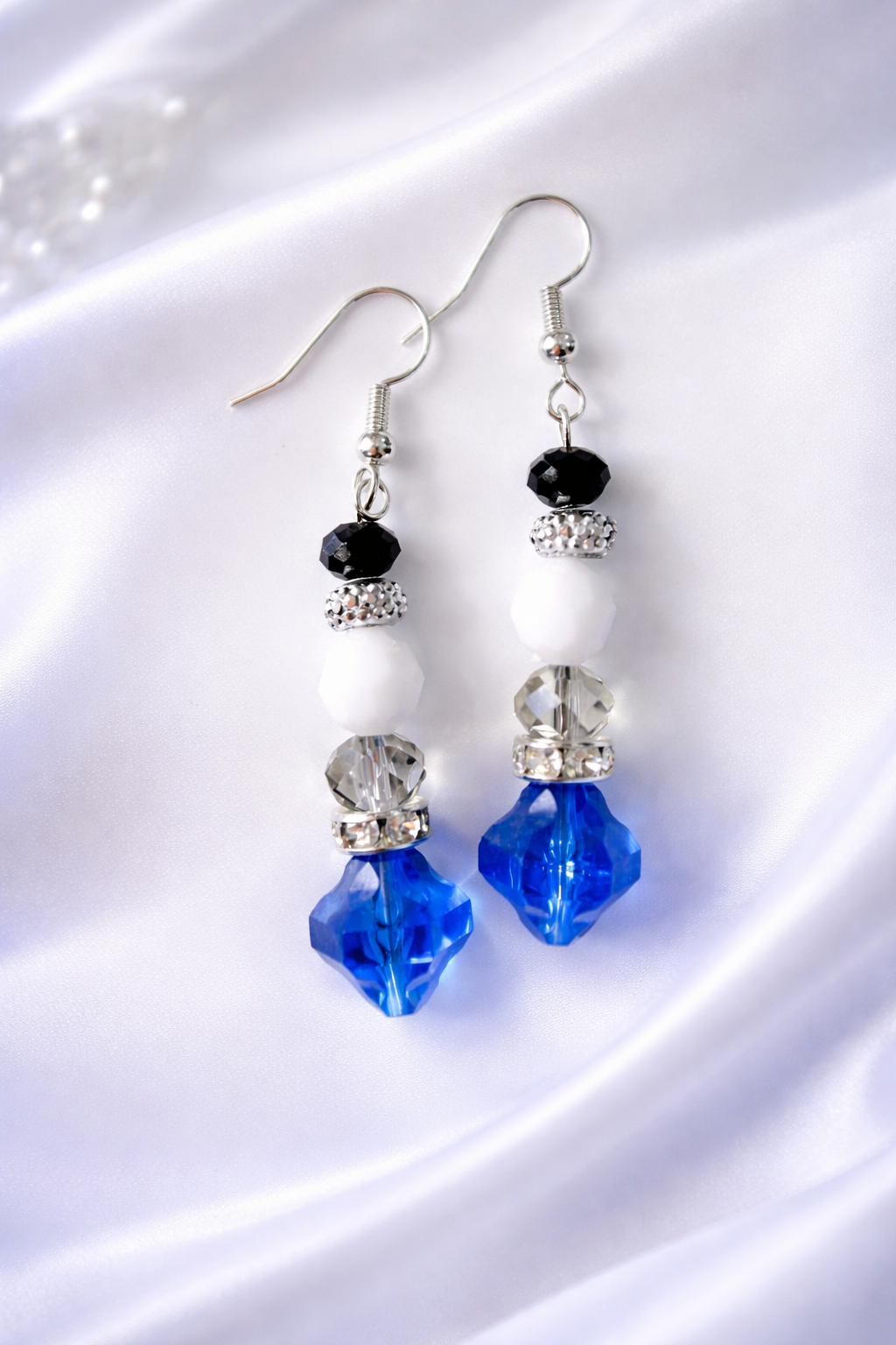 Royal Blue Crystal Drop Earrings