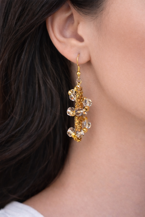 ✨💛 Golden Sparkle Drop Earrings 💛✨